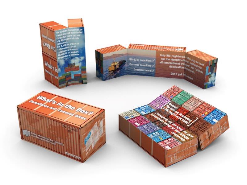 Magic Container personnalisé BIC, écrin publicitaire en forme de conteneur