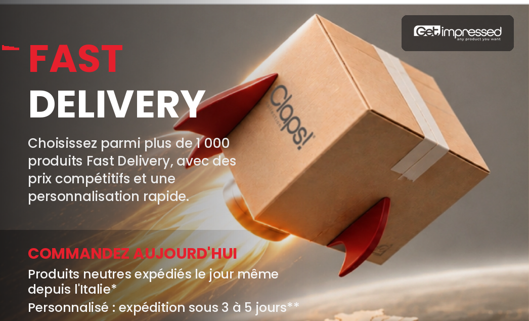 Fast Delivery Get Impressed : colis personnalisables expédiés rapidement depuis l'Europe